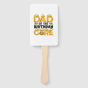 Dad 1st Birthday Girl Giraffe Theme Party Zoo Safa Hand Fan