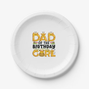 Dad 1st Birthday Girl Giraffe Theme Party Zoo Safa Paper Plate
