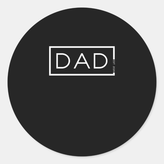 Dad 2024 Loading Father 2024 New Dad Est. 2024 Classic Round Sticker (Front)