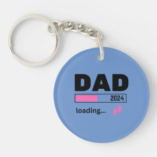 dad 2024 loading it's a girl baby Pregnancy Key Ring
