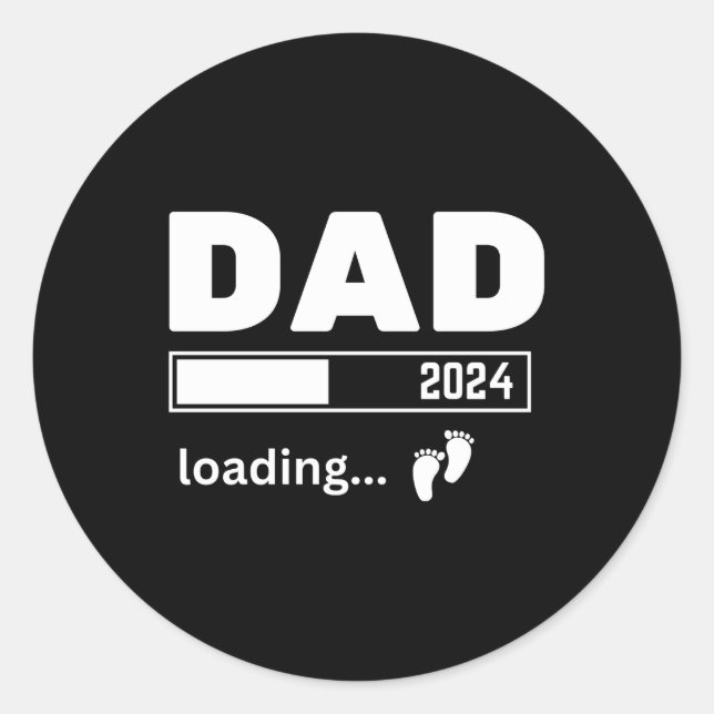 Dad 2024 Promoted to Daddy Pregnancy Announcement Classic Round Sticker (Front)