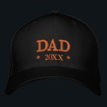 DAD 20XX embroidered baseball cap gold / black<br><div class="desc">Embroidered Hats: Classic golden / black fashion baseball cap with text "DAD" and custom year 20XX for fresh dads,  fathers day,  grandpa birthday / family hats</div>