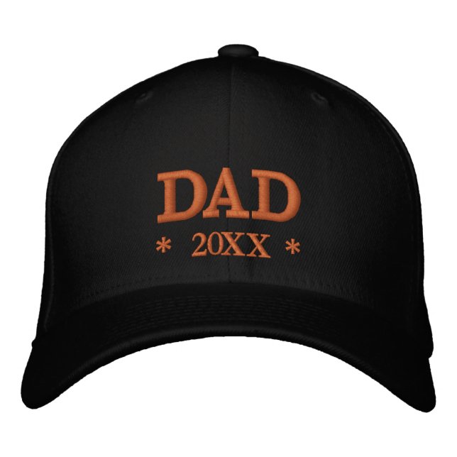 DAD 20XX embroidered baseball cap gold / black (Front)