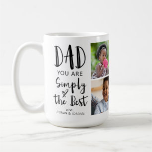 Dad 4 Photos Simply The Best Custom Coffee Mug