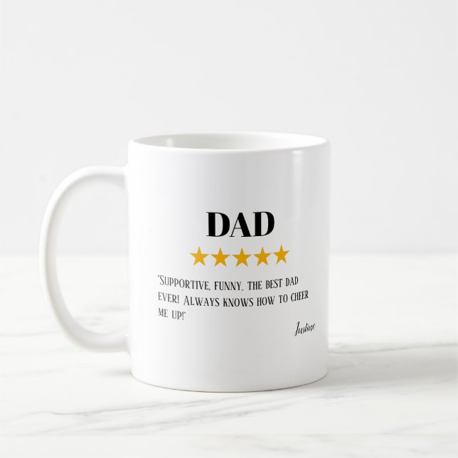 Dad 5 Star Review | Incredible Dad Gift Coffee Mug (Left)