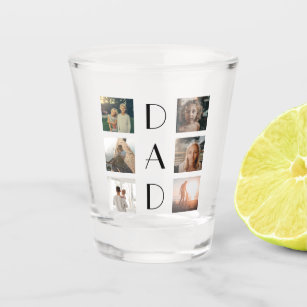 Dad 6 Photo Collage Cute Elegant Father’s Day Shot Glass