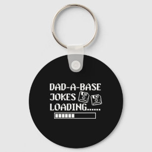 Dad-a-base Jokes Loading Retro Funny Cringe Father Key Ring