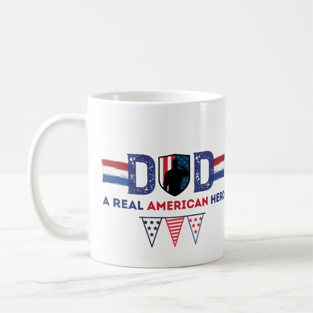 Dad a real American hero Coffee Mug (Left)