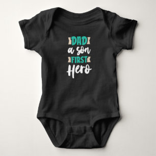 Dad a son First Hero Baby Bodysuit