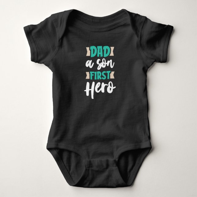 Dad a son First Hero Baby Bodysuit (Front)