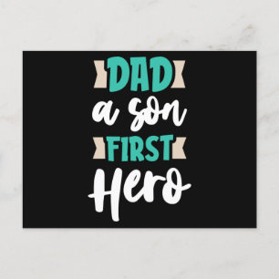 Dad a son First Hero Postcard