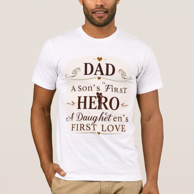 Dad: A Son's First Hero, A Daughter's First Love T-Shirt (Front)