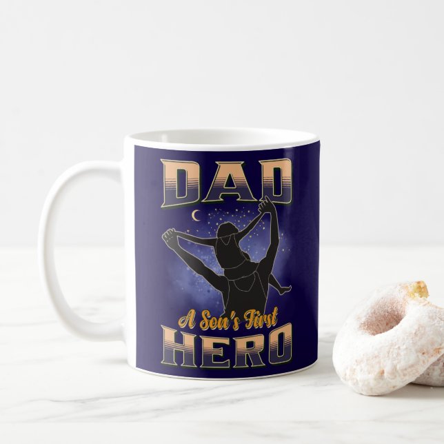 Dad A Son's First Hero Coffee Mug (With Donut)