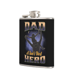 Dad A Son's First Hero Hip Flask