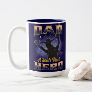 Dad A Son's First Hero Two-Tone Coffee Mug