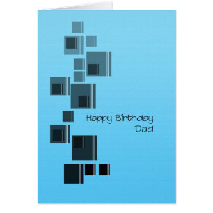 Dad Abstract Design Blue Birthday Card