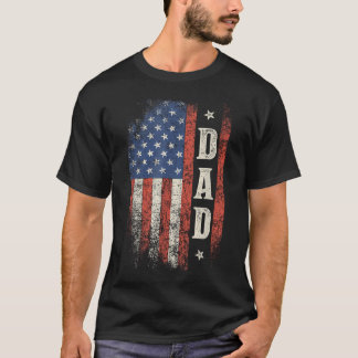 Dad American Flag Patriotic Usa T-Shirt