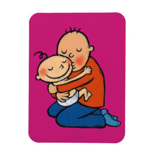 Dad and Baby Hugging Magnet