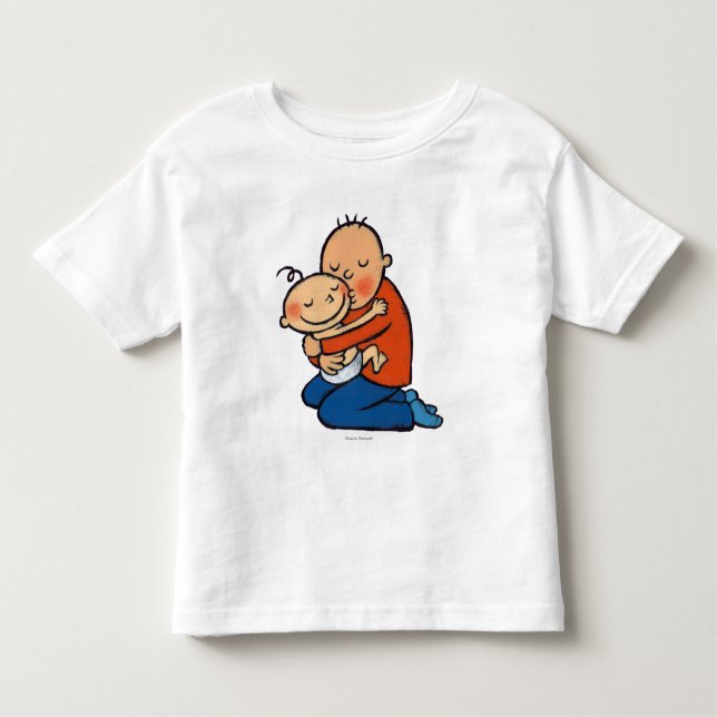 Dad and Baby Hugging Toddler T-Shirt (Front)