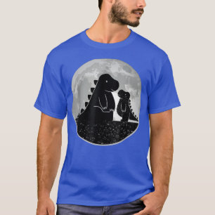 Dad And Baby T-Rex On The Moon T-Shirt