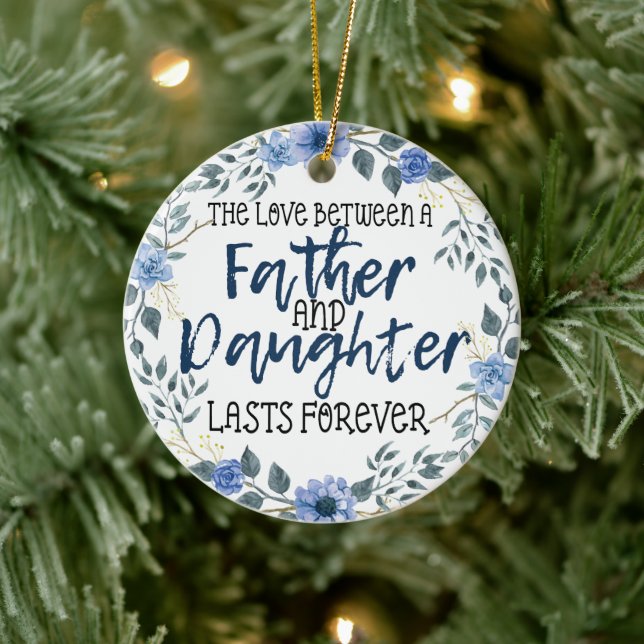 Dad And Daughter Christmas Ceramic Ornament (Tree)