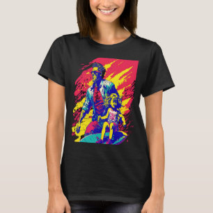 Dad And Daughter Surfing Retro Pop Surfer Dad  2 T-Shirt