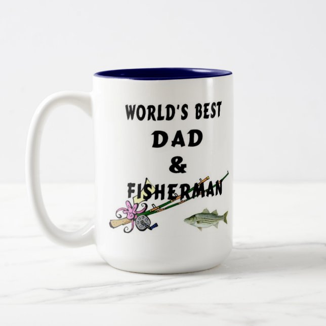 Dad And Fisherman Two-Tone Coffee Mug (Left)