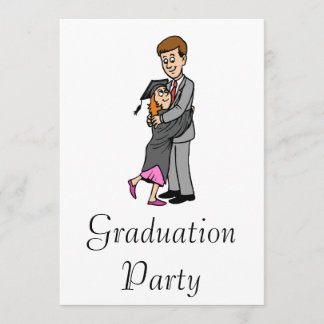 Dad and girl graduate invitation