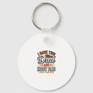 Dad and Host Dad Vintage Engraving Quote Design_1 Key Ring