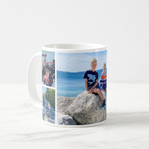 Dad and Kids Photo Collage Full Wrap Coffee Mug