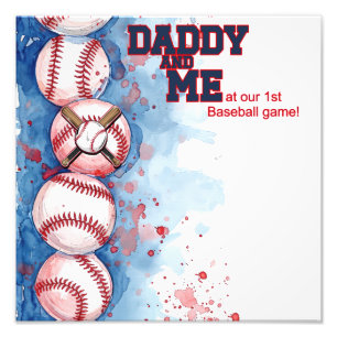 Dad and Me Photo Mount, Baseball game with dad Print