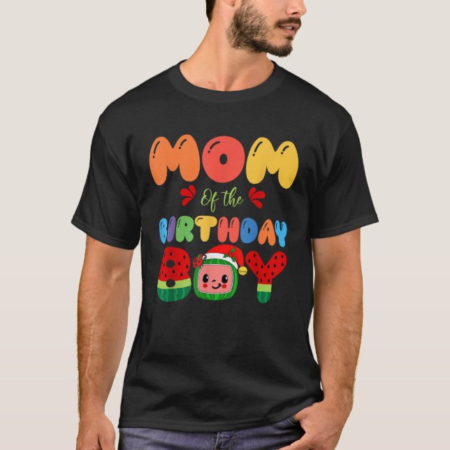 Dad and Mom of The Birthday Boy Melon Family Match T-Shirt (Front)