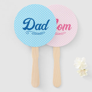 Dad and Mum Baby Shower Hand Fan