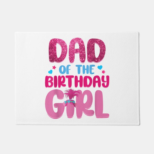 Dad And Mum Birthday Girl Family Matching Doormat (Front)