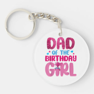 Dad And Mum Birthday Girl Family Matching Key Ring