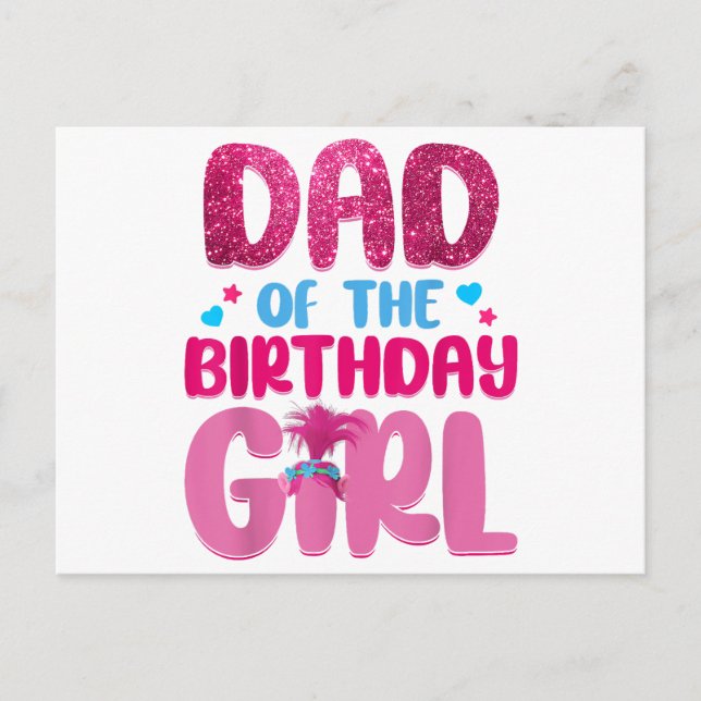 Dad And Mum Birthday Girl Family Matching Postcard (Front)