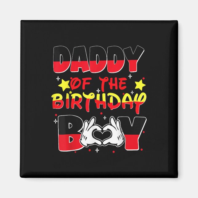 Dad And Mum Daddy Of The Birthday Boy Family Party Magnet (Front)