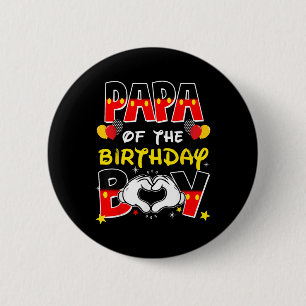Dad And Mum Papa Of The Birthday Boy Family Party  6 Cm Round Badge