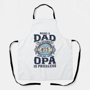 Dad and Opa Vintage Fist Bump Shirt Design_1 Apron