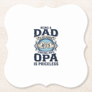 Dad and Opa Vintage Fist Bump Shirt Design_1 Paper Coaster