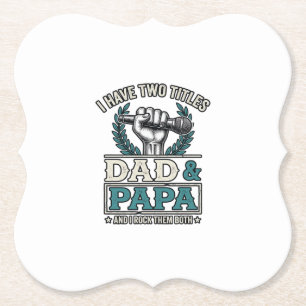 Dad And Papa Rock Titles Vintage Microphone Shirt_ Paper Coaster