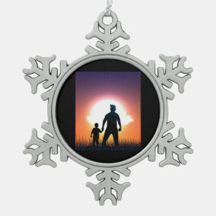 Dad And Son Father Son Bestfriend Snowflake Pewter Christmas Ornament
