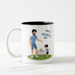 Dad and Son Matching Outfits Father's Day Two-Tone Coffee Mug