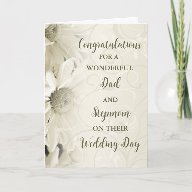 Dad and Stepmom Wedding Day Congratulations Card (Front)
