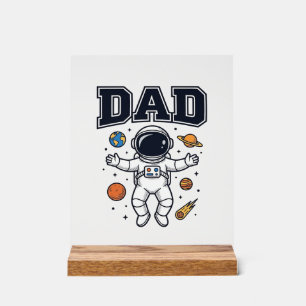 Dad Astronaut Space Vector Shirt Design_1 Acrylic Sign