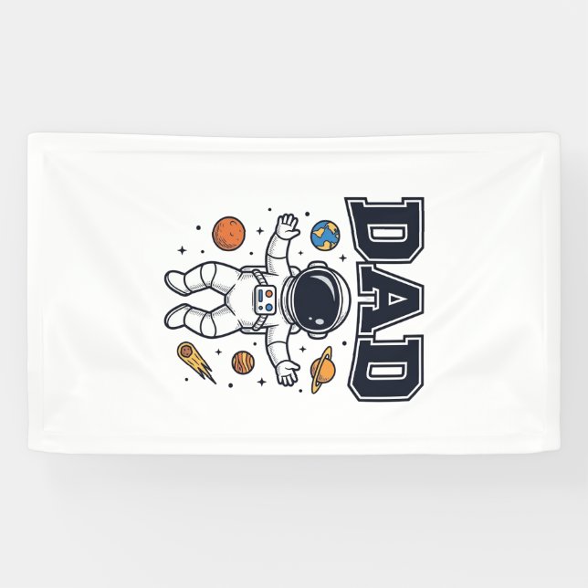 Dad Astronaut Space Vector Shirt Design_1 Banner (Horizontal)