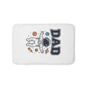 Dad Astronaut Space Vector Shirt Design_1 Bath Mat