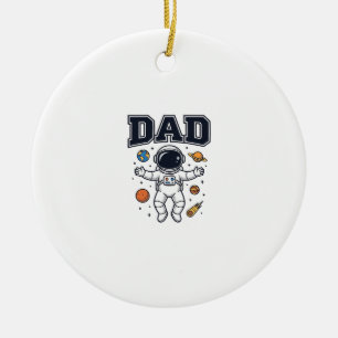 Dad Astronaut Space Vector Shirt Design_1 Ceramic Ornament