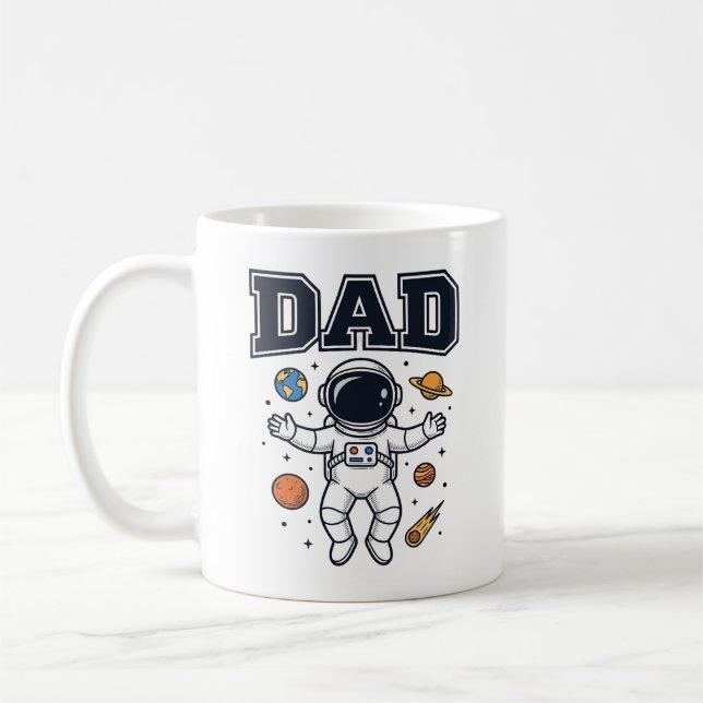 Dad Astronaut Space Vector Shirt Design_1 Coffee Mug (Left)