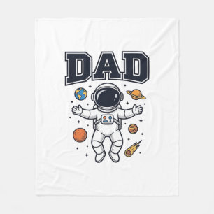 Dad Astronaut Space Vector Shirt Design_1 Fleece Blanket